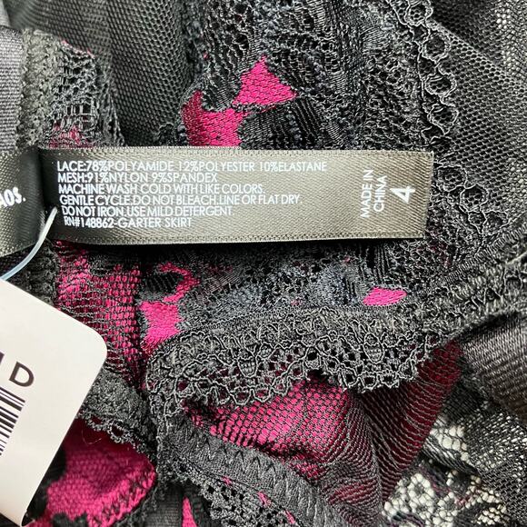 Torrid Lace Boudoir Garter Skirt Size 4 4X Navarra Black Boudoir Sheer Lingerie - Picture 11 of 14